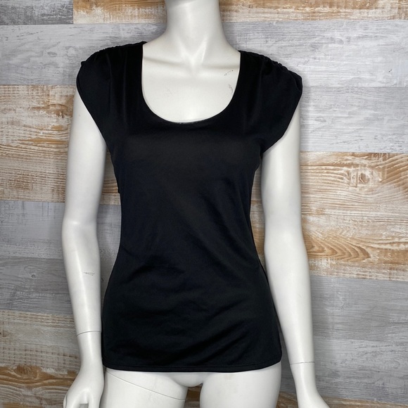 White House Black Market Tops - White House Black Market Cutout-back tee black Size XSmall